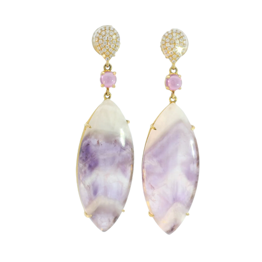 Chevron Amethyst Nebula Earrings