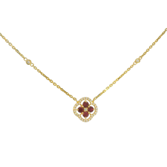 Ruby Clover Necklace