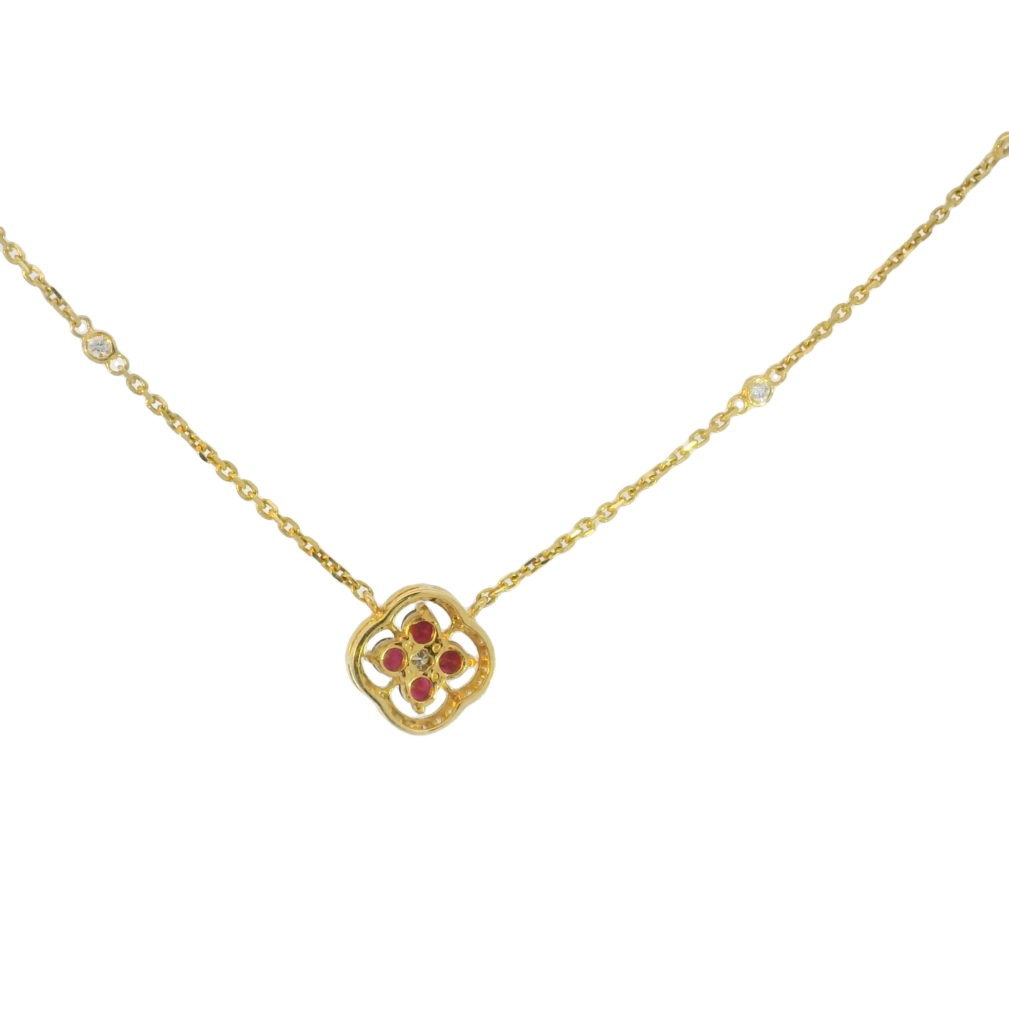 Ruby Clover Necklace