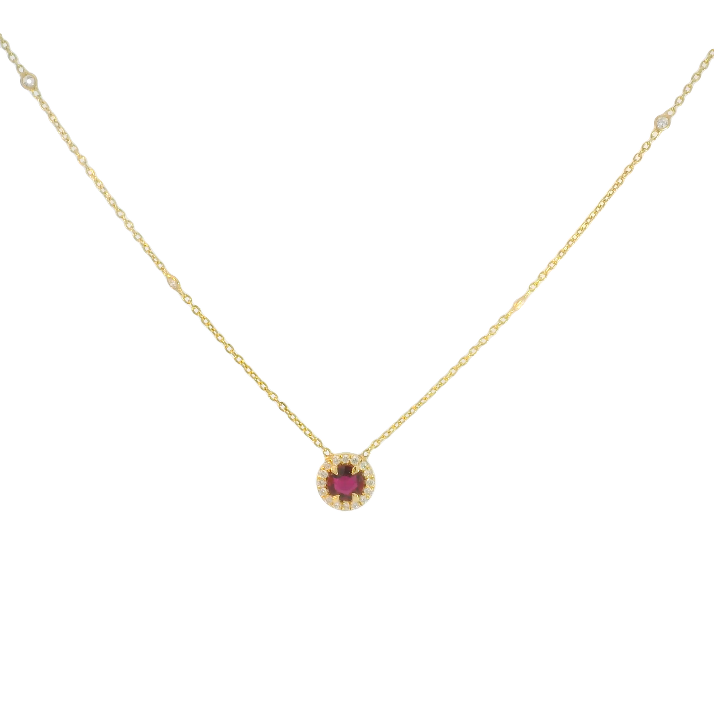 Ruby Halo Necklace