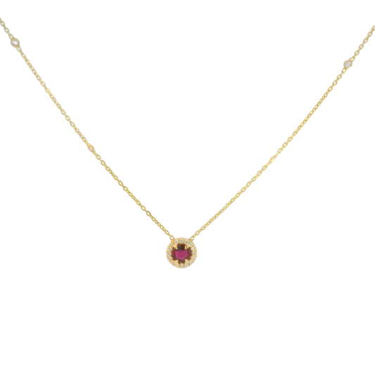 Ruby Halo Necklace