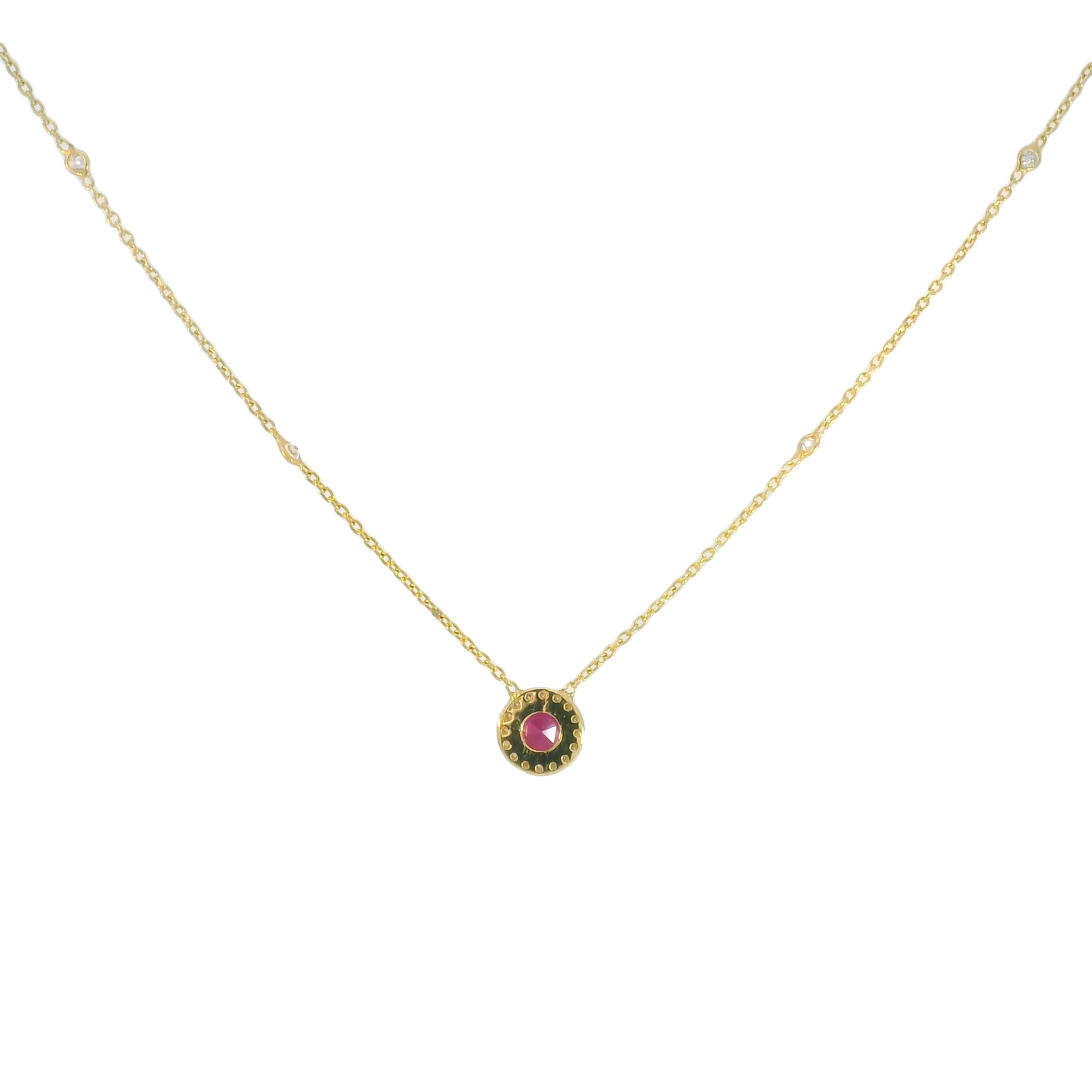 Ruby Halo Necklace