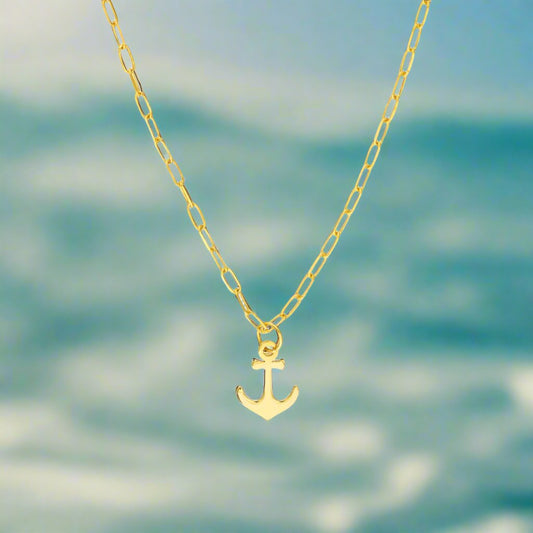 Anchor Paperclip Necklace