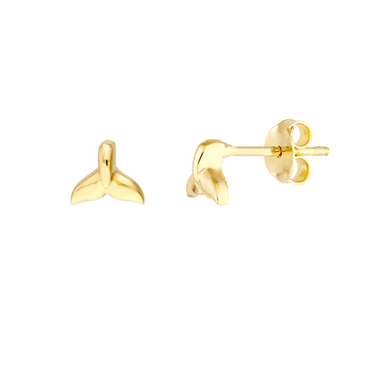 Whale Tail Stud Earrings