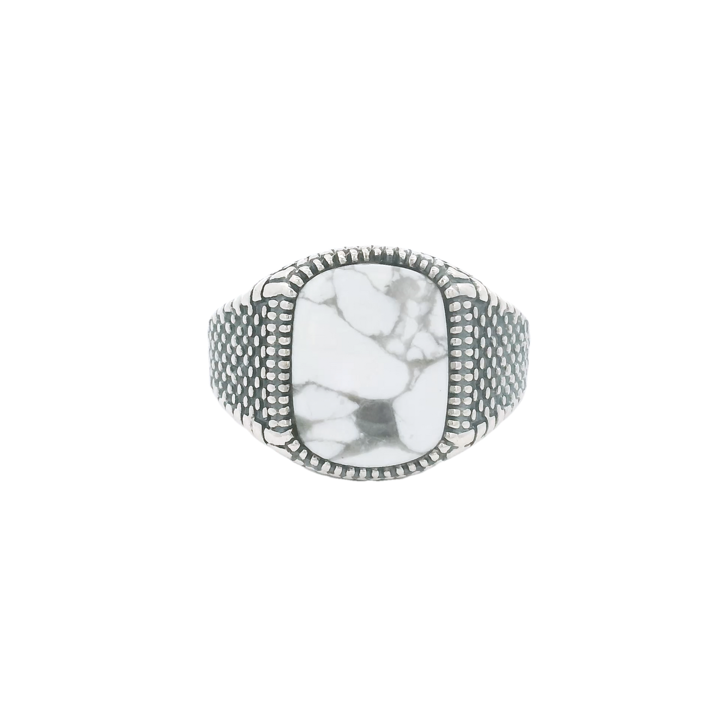 Enfield Howlite Signet Ring