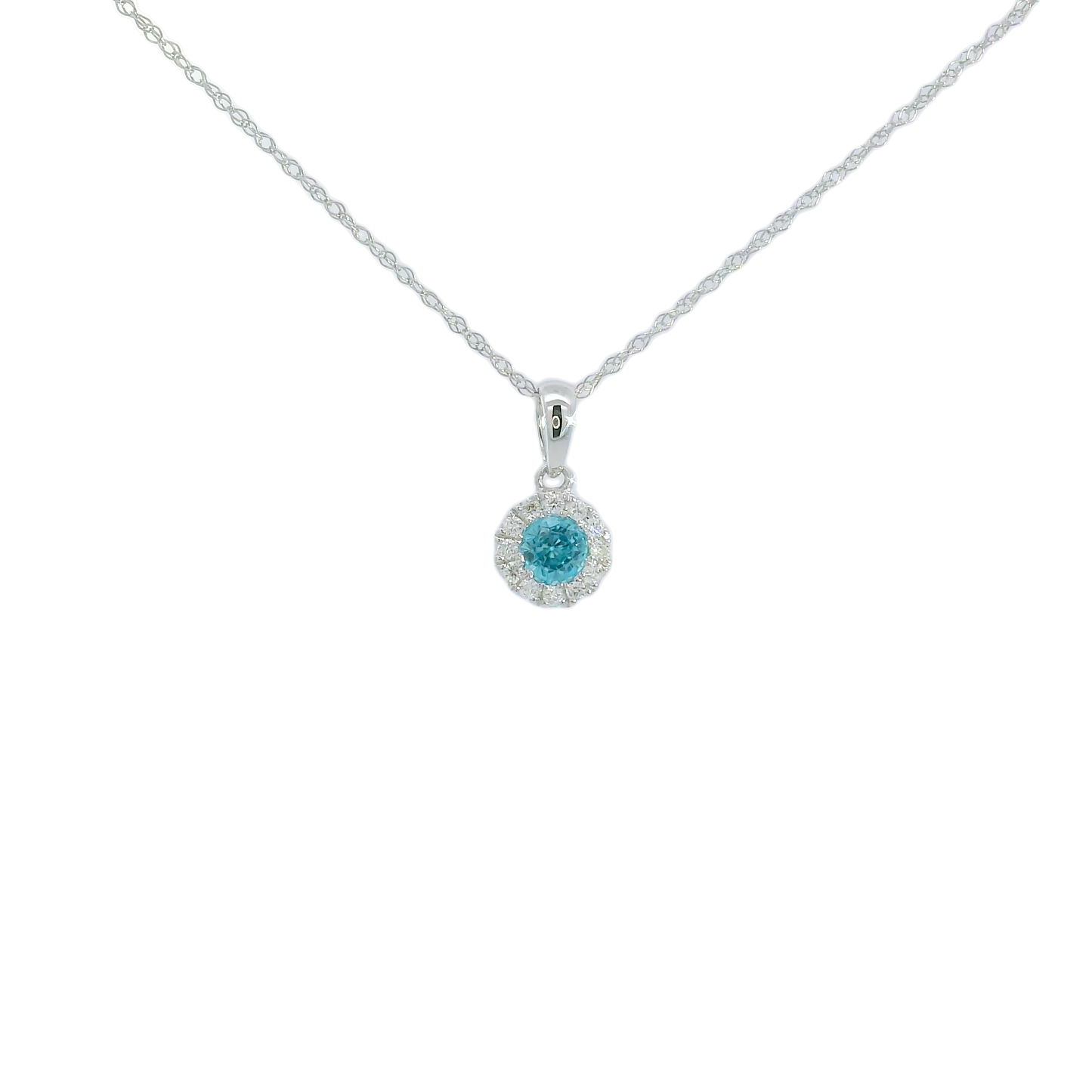 Piper Blue Zircon & Diamond Necklace