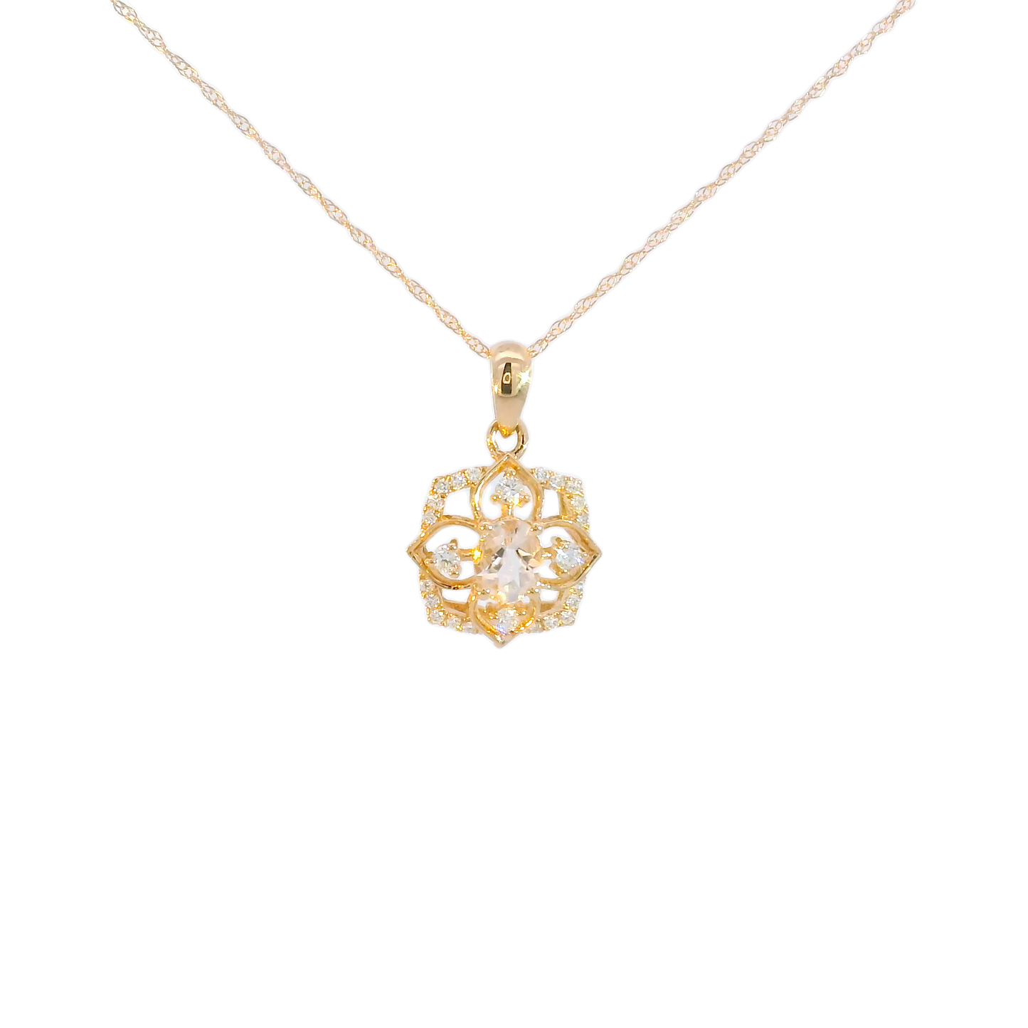 Magnolia Morganite & Diamond Necklace