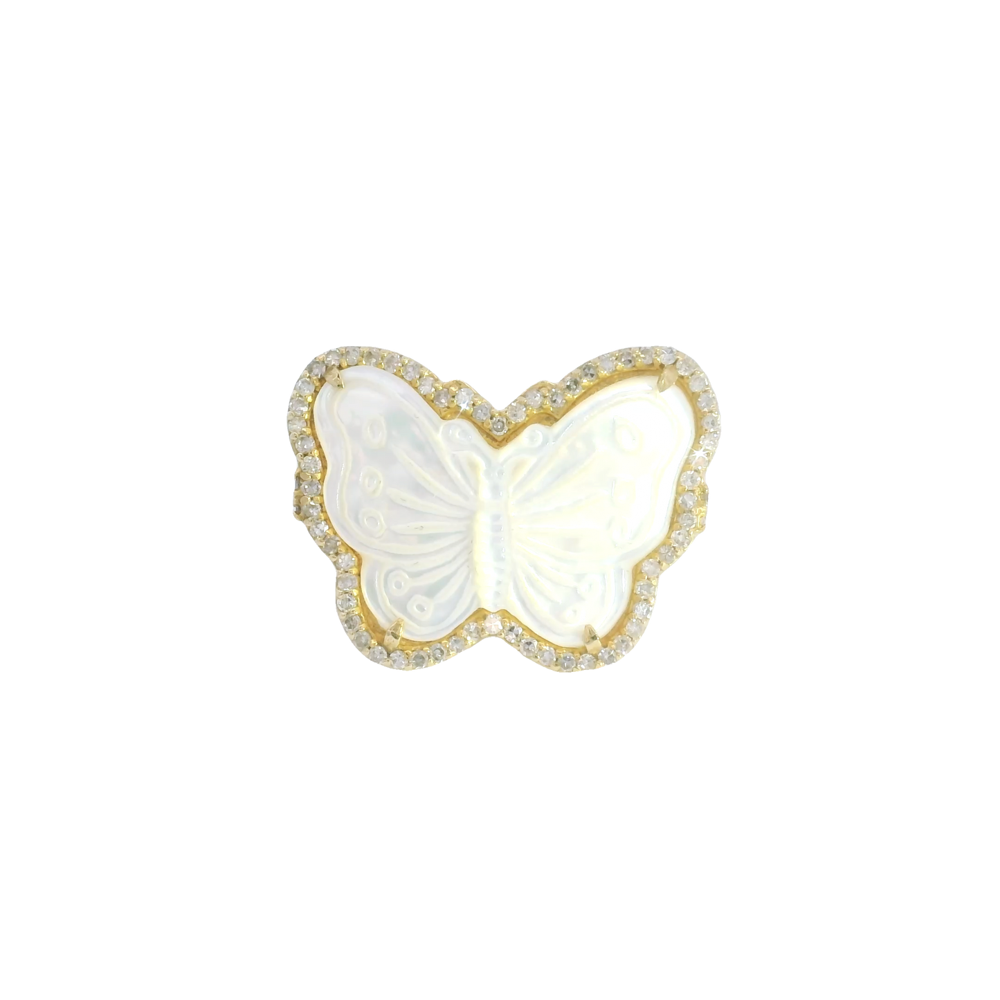 Flutter Mother of Pearl & Mother of Pearl Ring