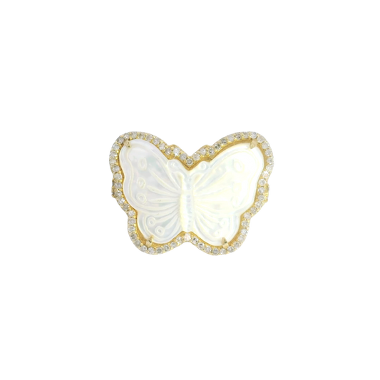 Flutter Mother of Pearl & Mother of Pearl Ring
