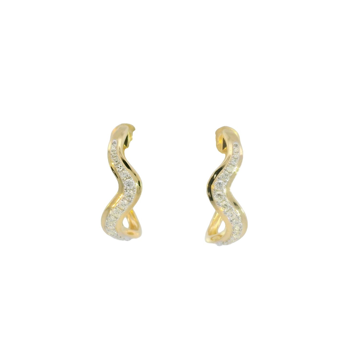 Nerissa Diamond Sculpted Wave Hoops