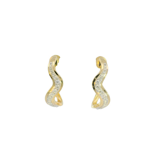 Nerissa Diamond Sculpted Wave Hoops