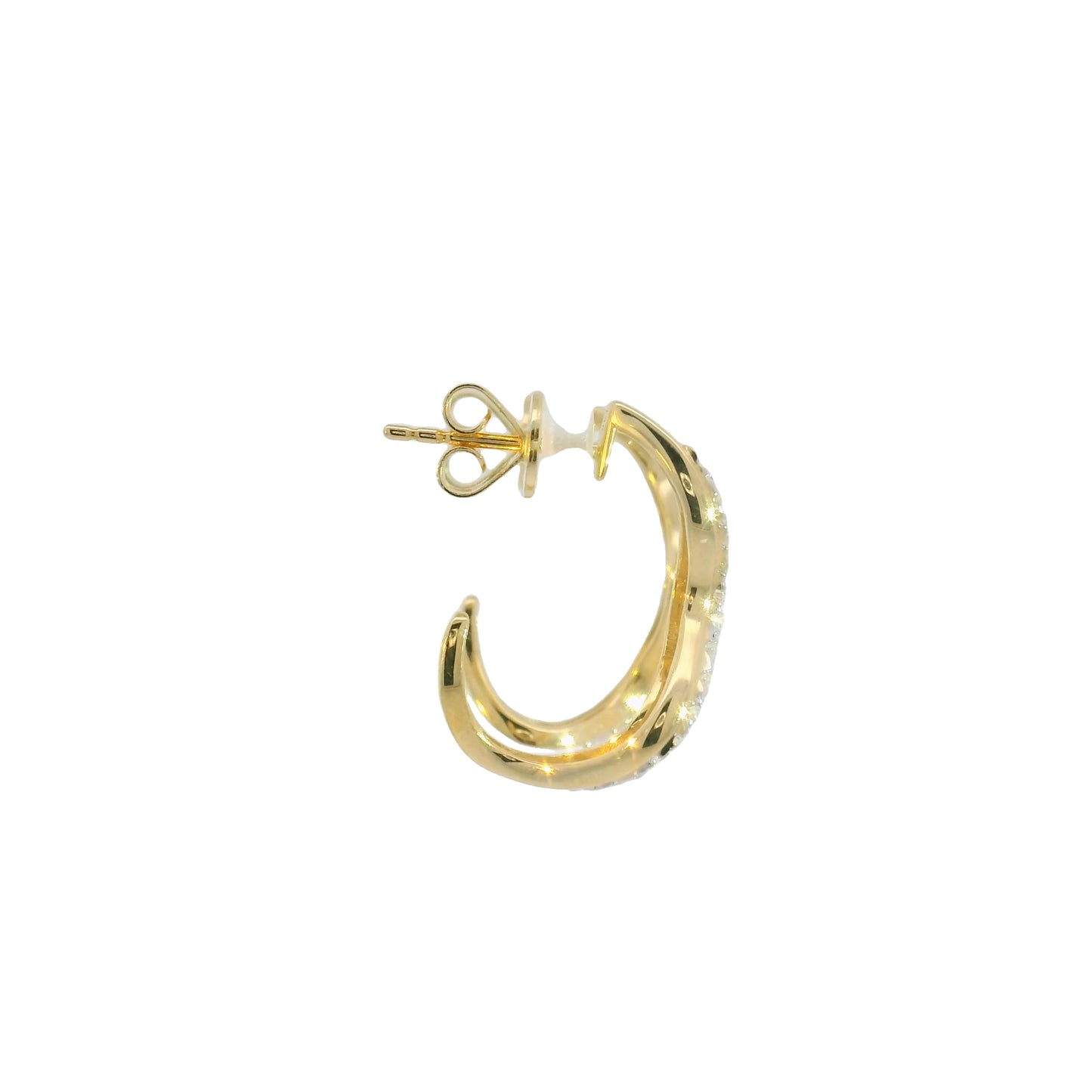 Nerissa Diamond Sculpted Wave Hoops