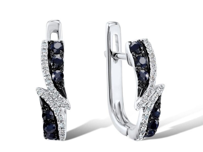 Sapphire & Diamond Embrace Hoops