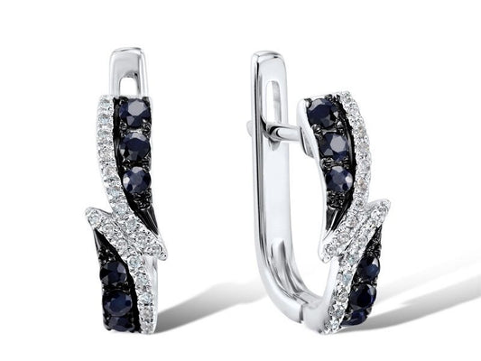 Sapphire & Diamond Embrace Hoops