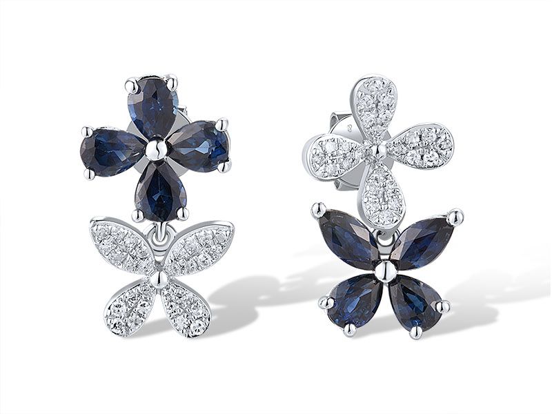 Sapphire & Diamond Butterfly Garden Studs