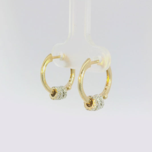 Revolve Diamond Mixed Metal Huggies