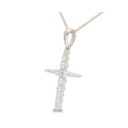 Graduated Diamond Cross Pendant