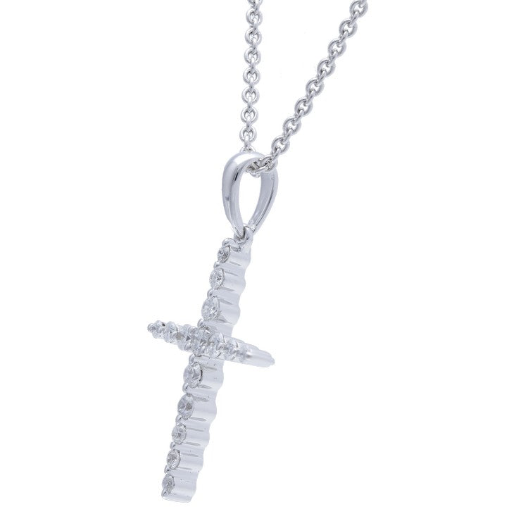 Graduated Diamond Cross Pendant