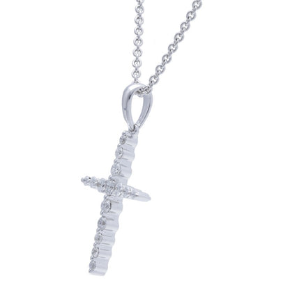 Graduated Diamond Cross Pendant