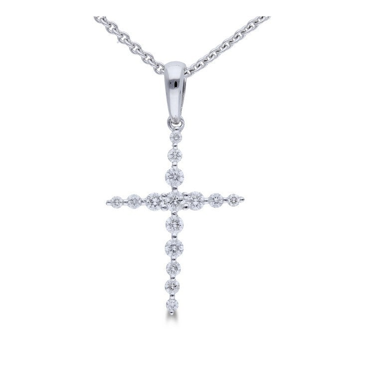 Graduated Diamond Cross Pendant