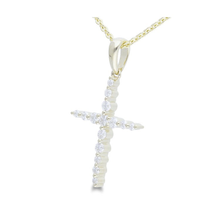 Graduated Diamond Cross Pendant