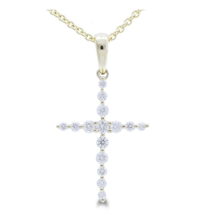 Graduated Diamond Cross Pendant