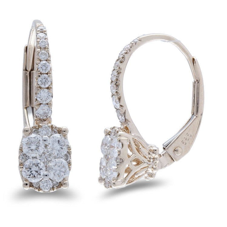 Diamond Oval Halo Solitaire Earrings