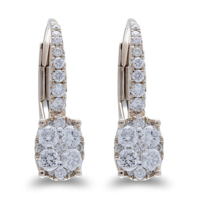 Diamond Oval Halo Solitaire Earrings