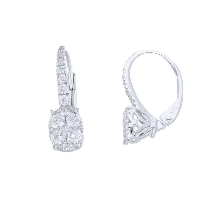 Diamond Oval Halo Solitaire Earrings