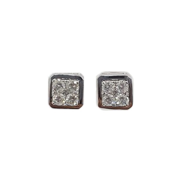 Square Bezel Diamond Studs