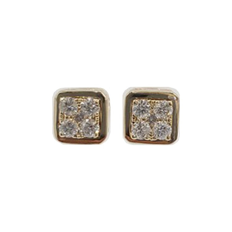 Square Bezel Diamond Studs