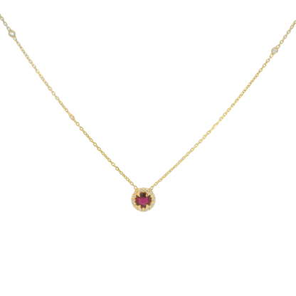 Ruby Halo Necklace