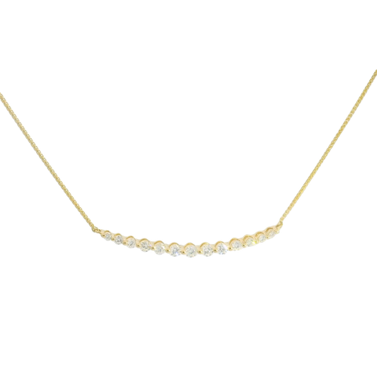 Gold & Diamond Swoop Necklace