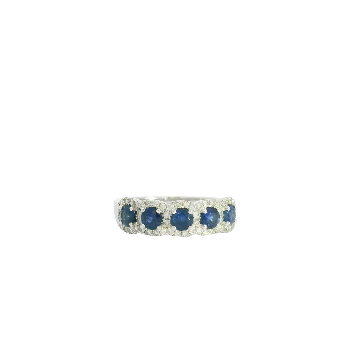 Sapphire & Diamond Scallop Band
