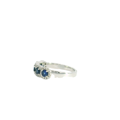 Sapphire & Diamond Scallop Band