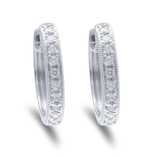 Diamond Channel Huggie Hoops