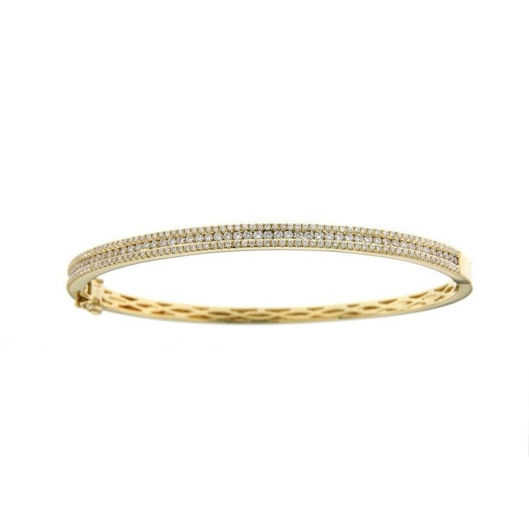 Three Row Diamond Bangle