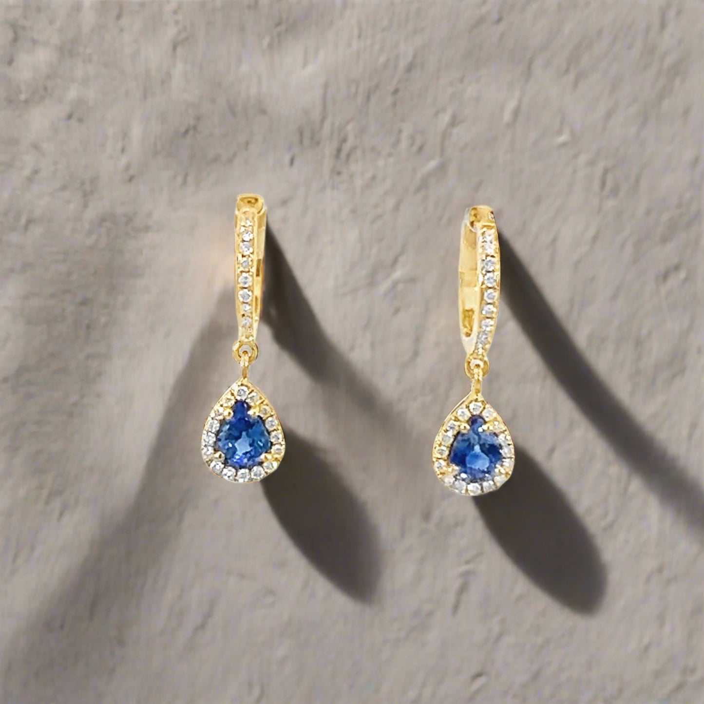 Sapphire and Diamond Drop Earrings