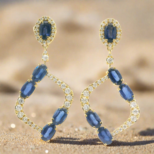 Sapphire Sail-On Drop Earrings