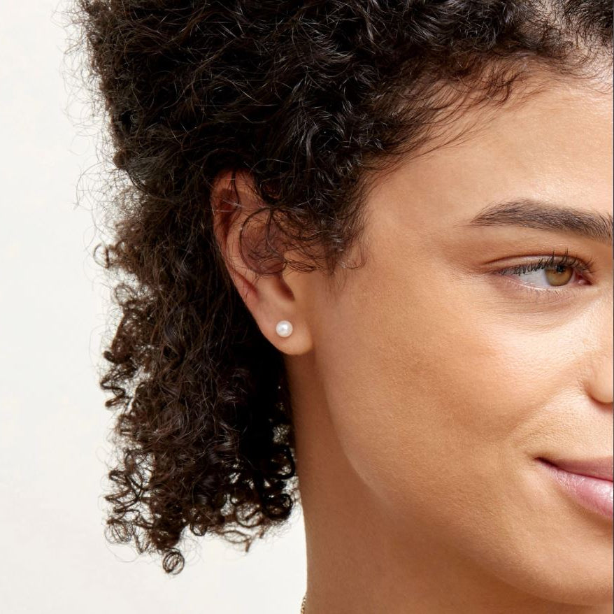 Dainty Akoya Pearl Studs