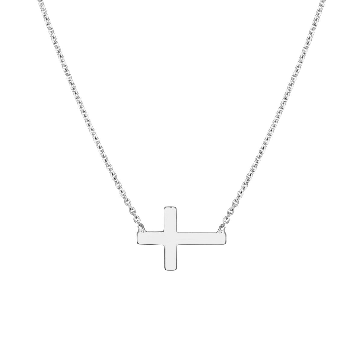 Classic Sideways Cross Necklace