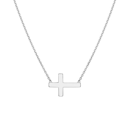 Classic Sideways Cross Necklace