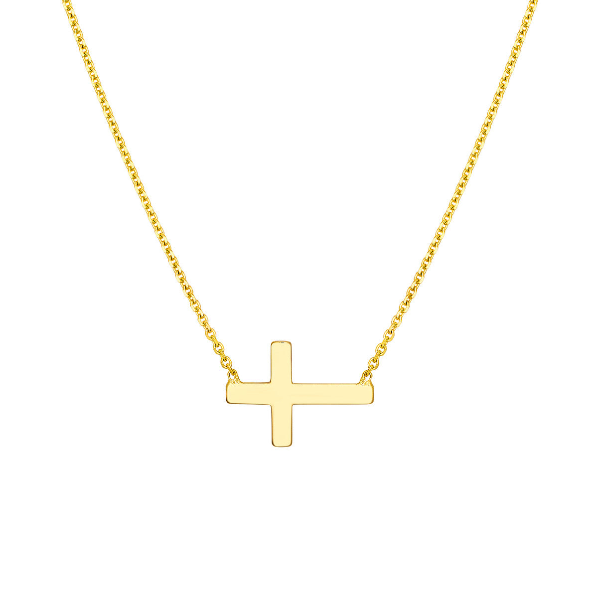 Classic Sideways Cross Necklace