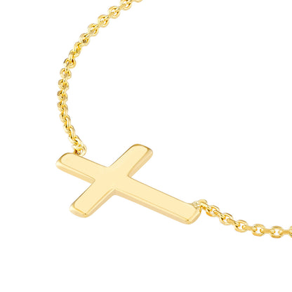 Classic Sideways Cross Necklace