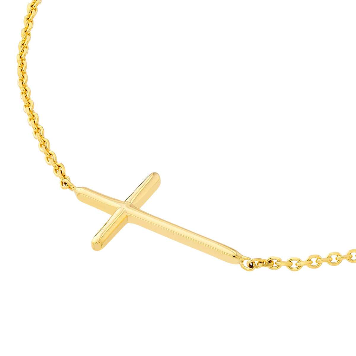 Dainty Sideways Cross Necklace