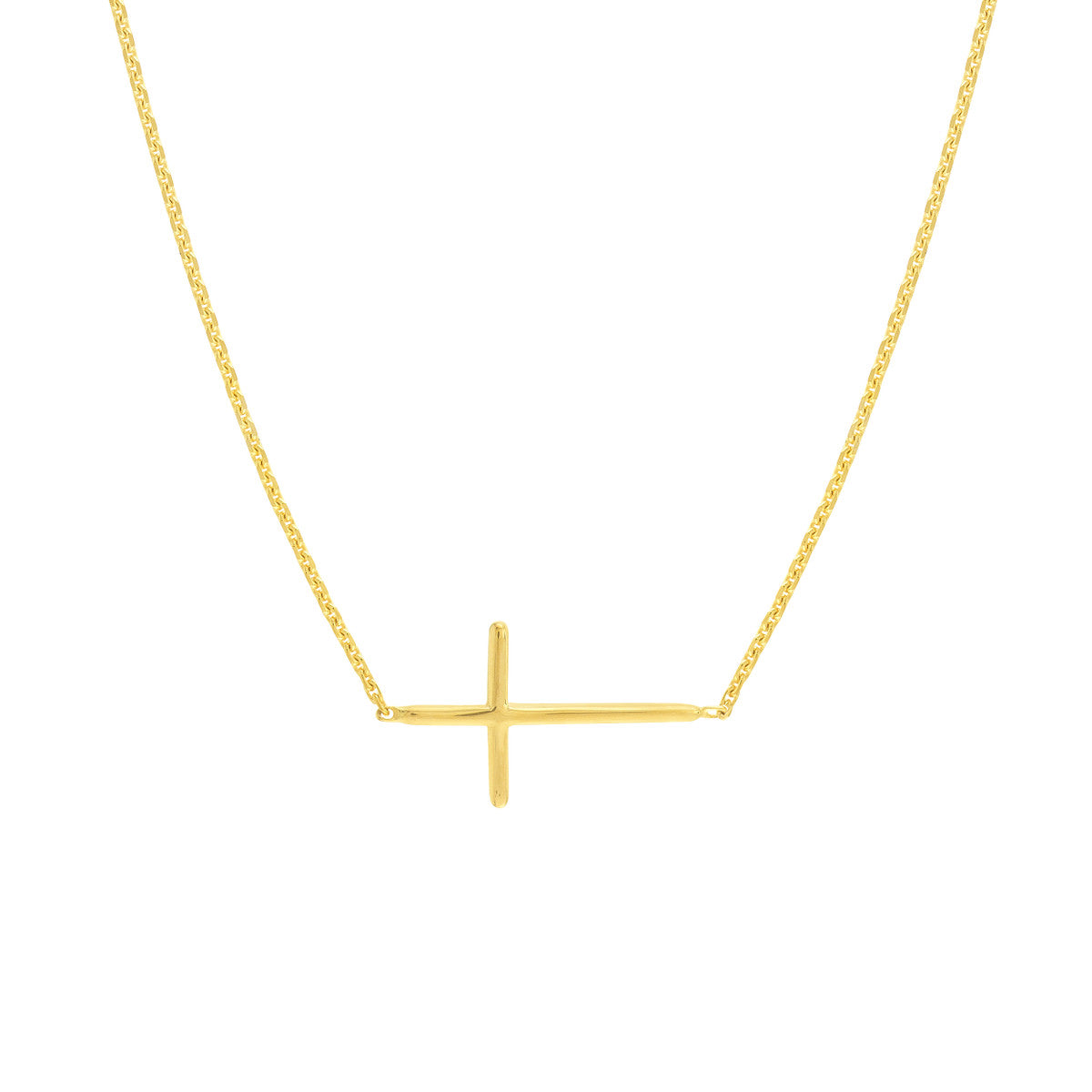 Dainty Sideways Cross Necklace