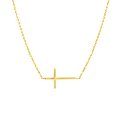 Dainty Sideways Cross Necklace