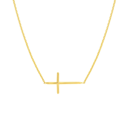 Dainty Sideways Cross Necklace
