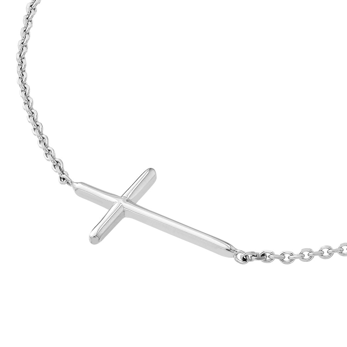 Dainty Sideways Cross Necklace