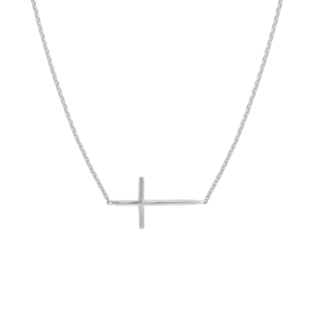 Dainty Sideways Cross Necklace